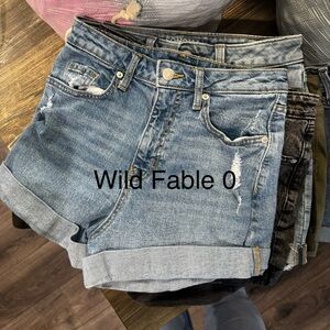 wild fable Light Blue Rolled Cuff Denim Shorts